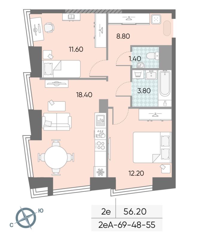 Продажа 2-комн квартиры в новостройке Москва г., Обручева ул.,  к. 1