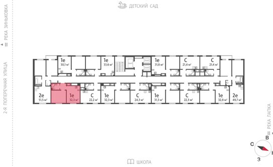 Продажа 1-комн квартиры на вторичном рынке Ковалёво, Поперечная улица