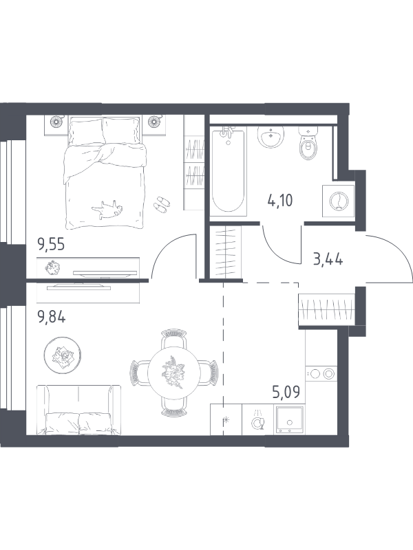 Продажа 1-комн квартиры в новостройке Мисайлово д., Молодежный б-р,  к. 21