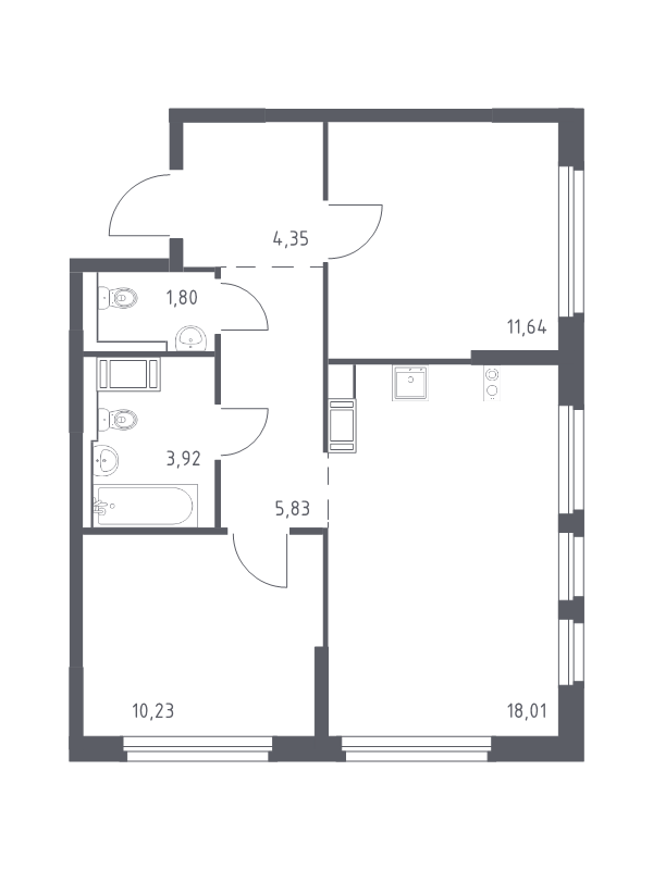 Продажа 2-комн квартиры в новостройке Колпино г., Загородная ул.,  к. 33