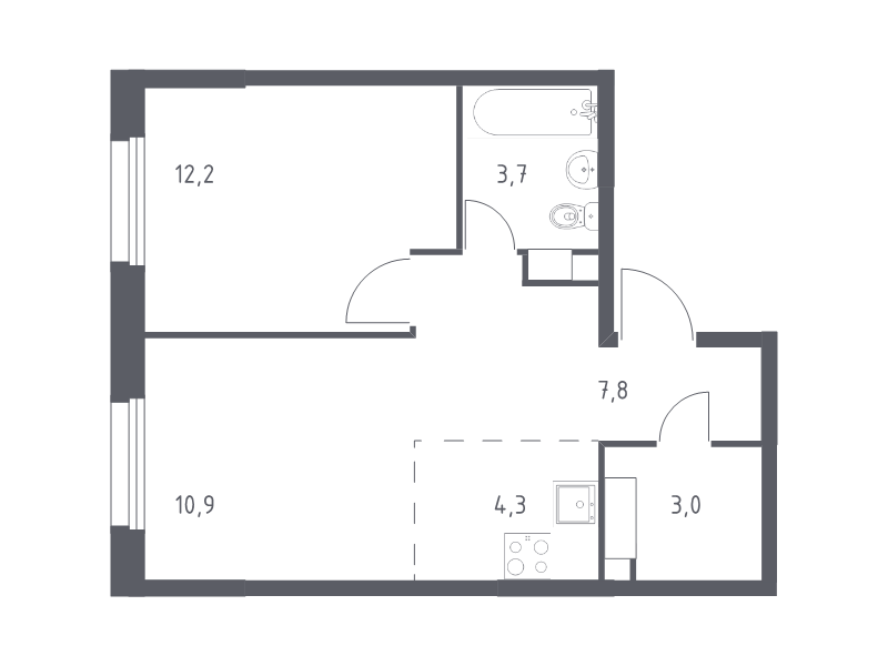 Продажа 1-комн квартиры в новостройке Cтолбово д., Проектируемый проезд № 7032,  к. 15