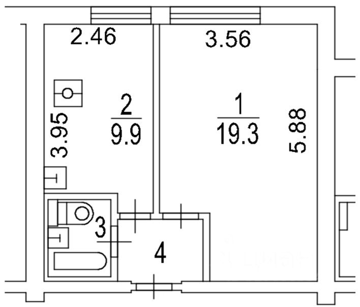 Продажа 1-комн квартиры на вторичном рынке улица Гамалеи, 19К1