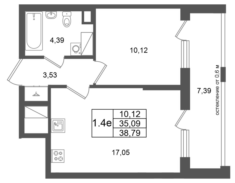 Продажа 1-комн квартиры в новостройке Новосаратовка д., Покровская Дорога ул.,  к. 14.1