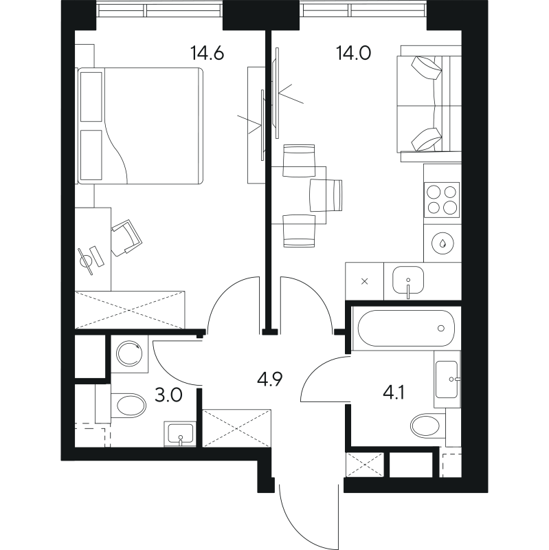Продажа 1-комн квартиры в новостройке Москва г., Ярцевская ул.,  к. 1