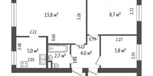 4-комн квартира Новаторов б-р,  д. 20