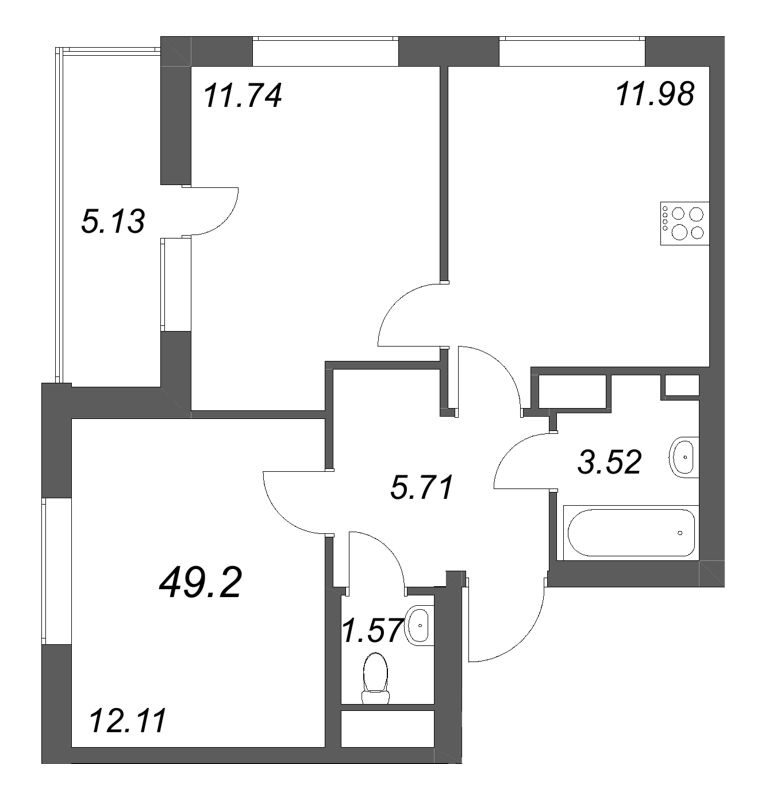 Продажа 2-комн квартиры в новостройке Шушары п., Школьная ул.,  к. 1