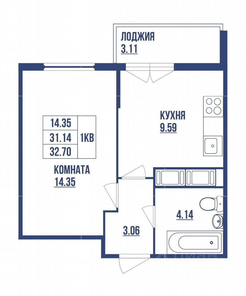 Продажа 1-комн квартиры на вторичном рынке улица Вадима Шефнера, 4