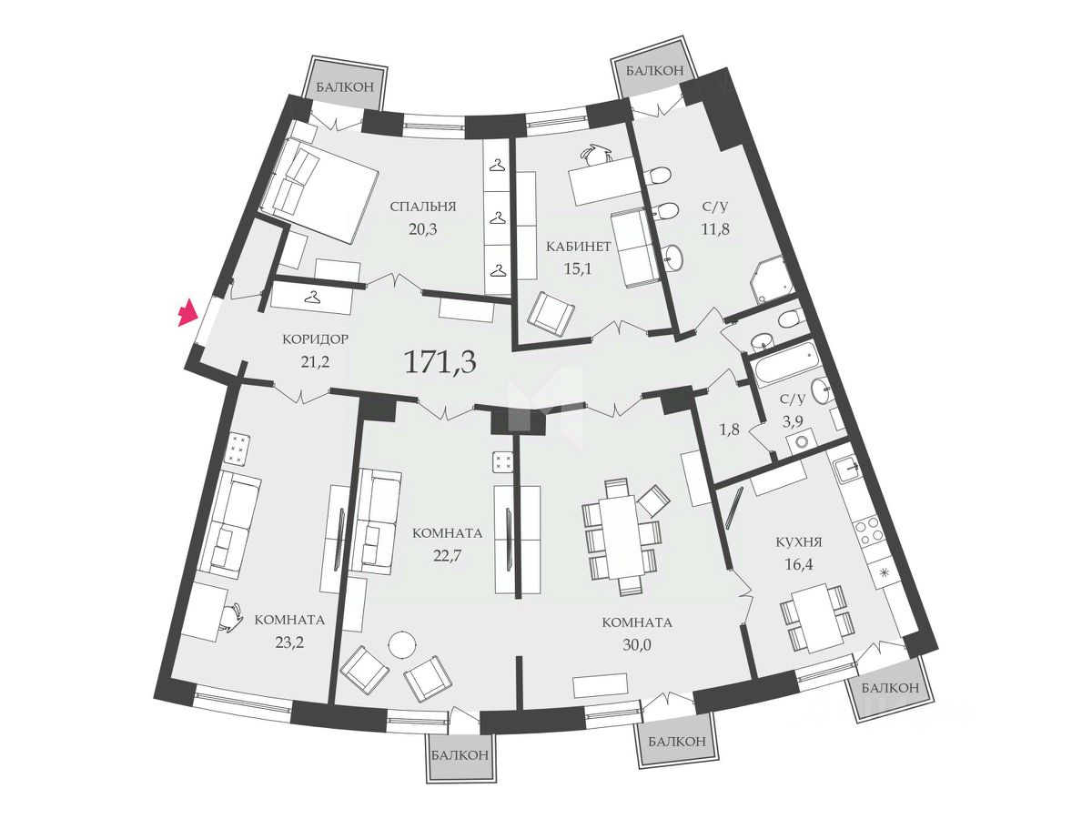 Продажа 5-комн квартиры на вторичном рынке Тверская улица, 9