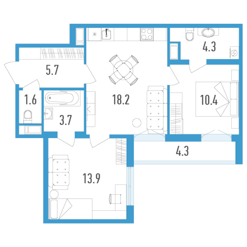Продажа 2-комн квартиры в новостройке Шушары п., Школьная ул.,  к. 4
