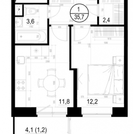 Продажа 1-комн квартиры в новостройке Одинцово г., Маковского ул.,  к. 3