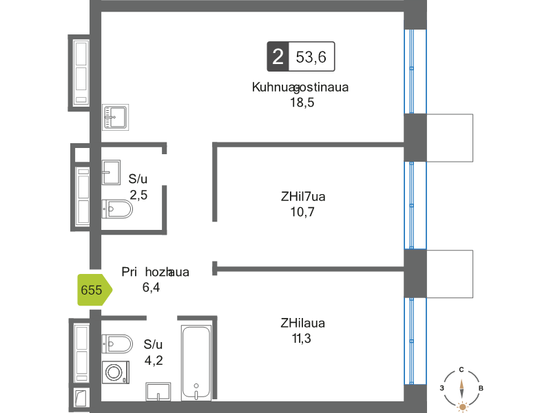 Продажа 2-комн квартиры в новостройке Красногорск г., Черневская ул.,  к. 1