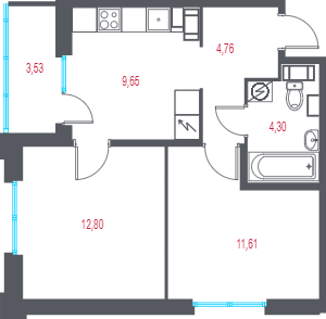 Продажа 2-комн квартиры в новостройке Пушкин г, Лесное п,  к. 1.3