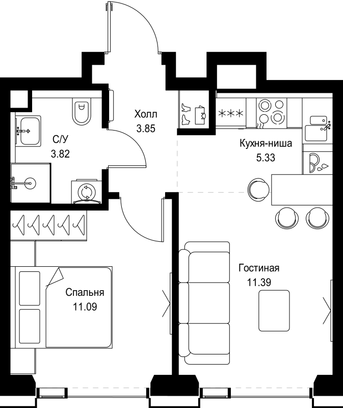 Продажа 1-комн квартиры в новостройке Москва г., Верейская ул.,  к. SET.2.А