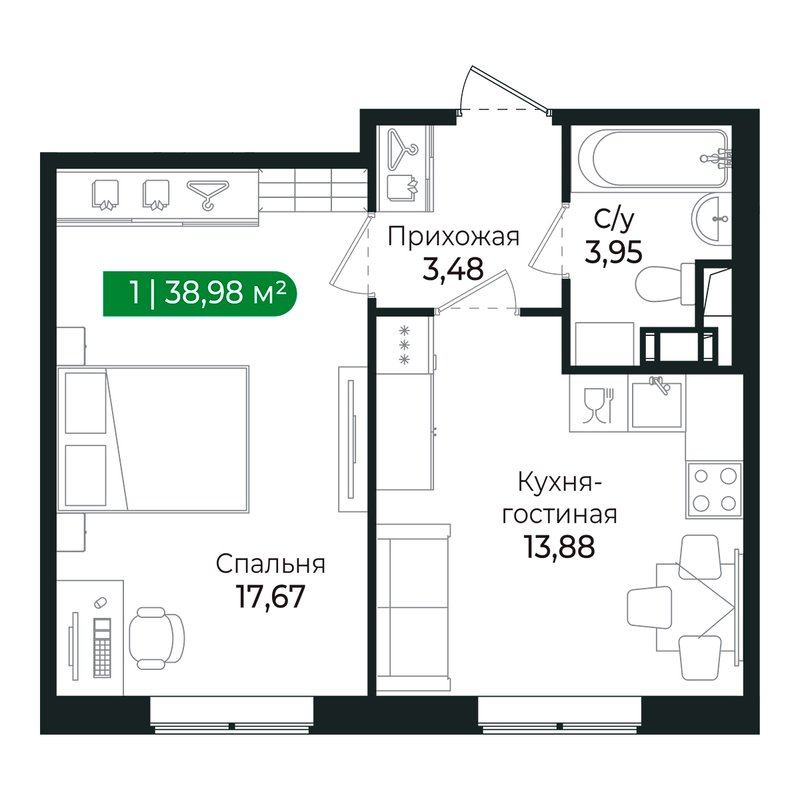 Продажа 1-комн квартиры в новостройке Сертолово г., Дмитрия Кожемякина ул.,  к. 3