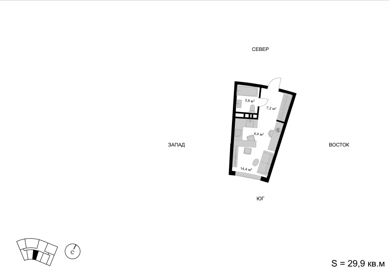 Продажа студии Мытищи г., Пионерская ул.,  к. 1.1