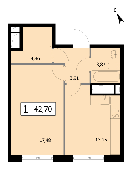 Продажа 1-комн квартиры в новостройке Москва г., 3-я Гражданская ул.,  к. 2с2