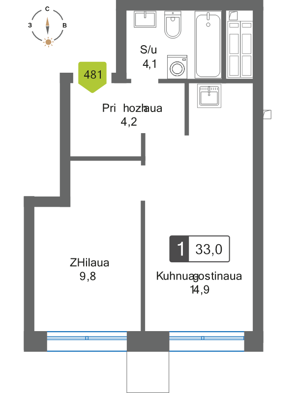 Продажа 1-комн квартиры в новостройке Красногорск г., Черневская ул.,  к. 1
