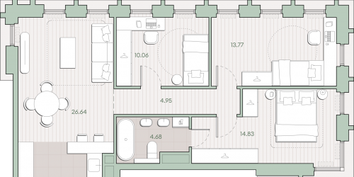 3-комн квартира ул. Ивана Франко, земельный участок 22/1