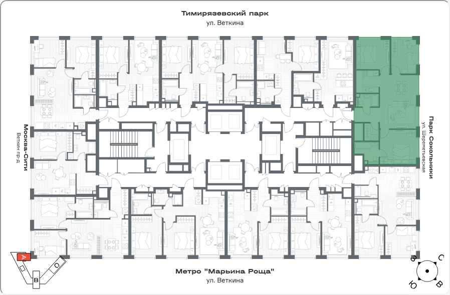Продажа 3-комн квартиры в новостройке ул Веткина, вл. 2