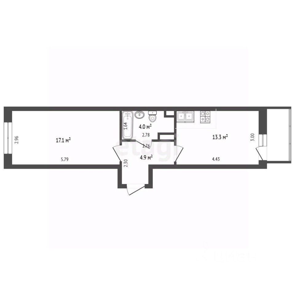 Продажа 1-комн квартиры на вторичном рынке улица Омская, 14к3