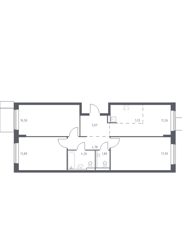 Продажа 3-комн квартиры в новостройке Мисайлово д., Молодежный б-р,  к. 14.2