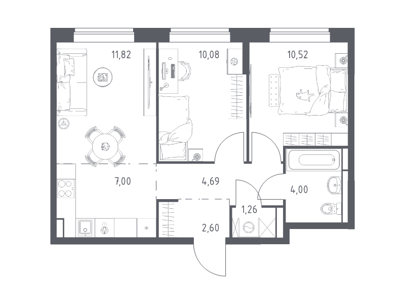 Продажа 2-комн квартиры в новостройке Богданиха д., Красная Слобода ул.,  к. 7.1