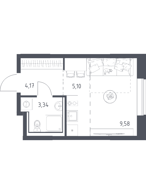 Продажа студии Мисайлово д., Молодежный б-р,  к. 21