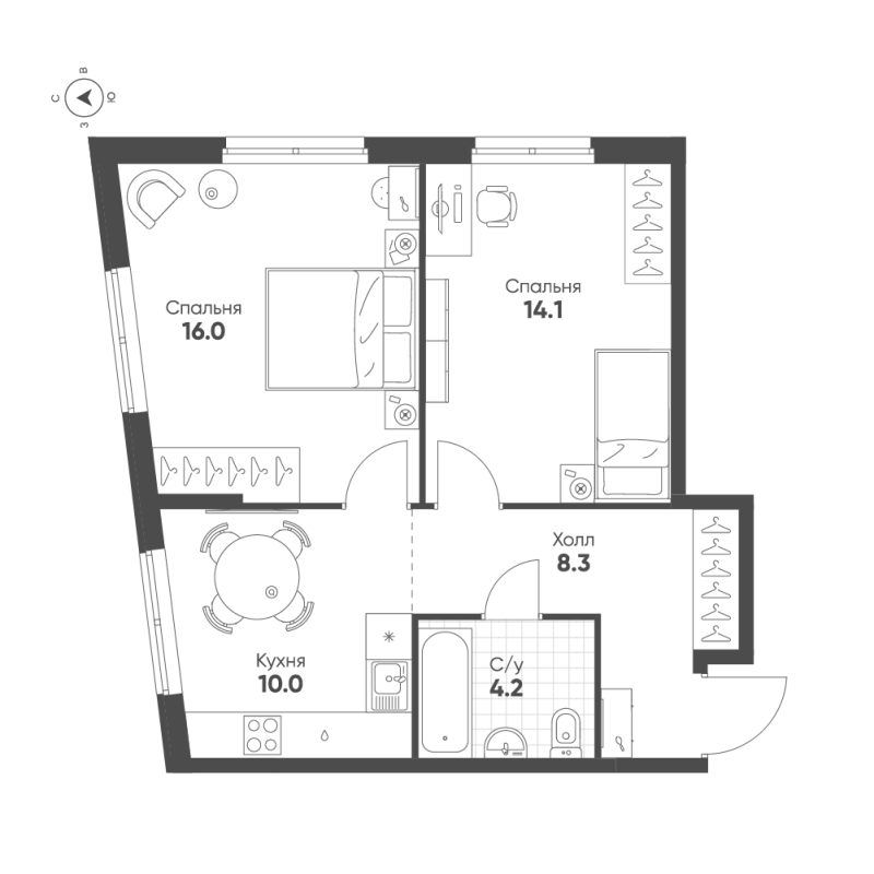 Продажа 2-комн квартиры в новостройке Мурино п., Южный проезд,  к. 1.11