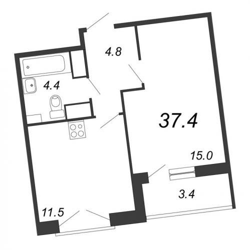 1-комн квартира Санкт-Петербург г., Черниговская ул.,  к. 6