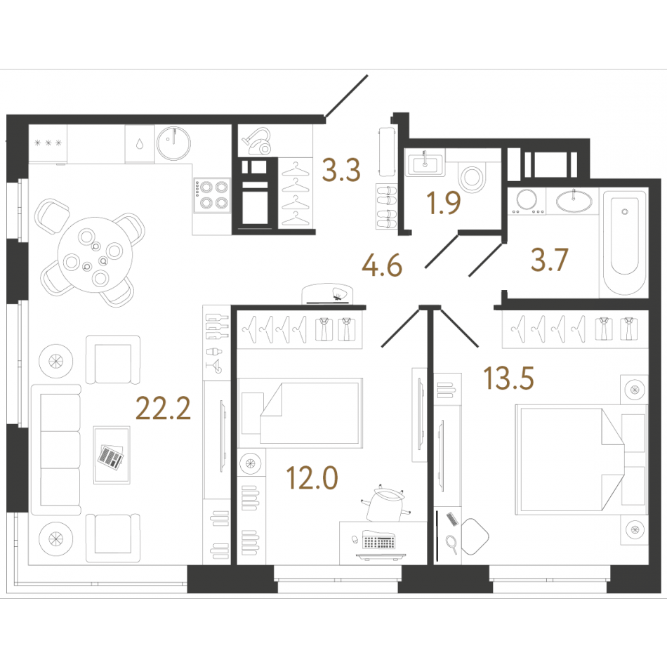 Продажа 2-комн квартиры в новостройке проспект Большой Смоленский, д. 6, литера А