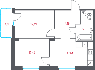 Продажа 2-комн квартиры в новостройке Пушкин г., 1-я линия, территория Лесное,  к. 2.2