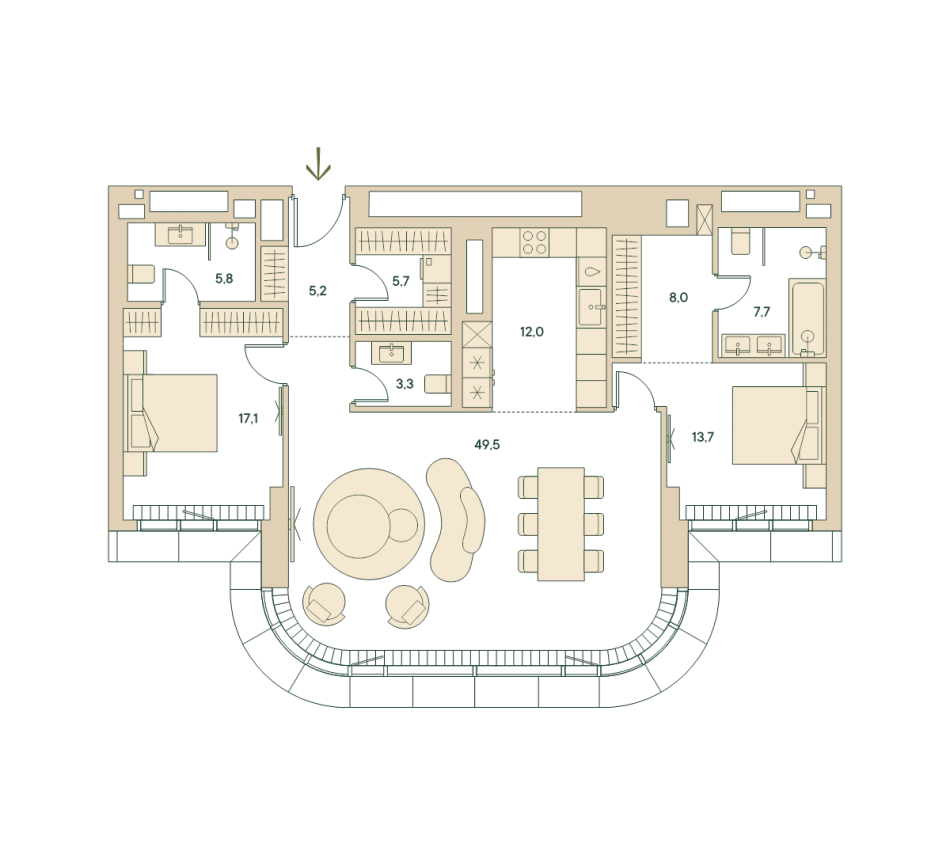 Продажа 2-комн квартиры в новостройке Москва г., Звенигородская ул.,  к. 1