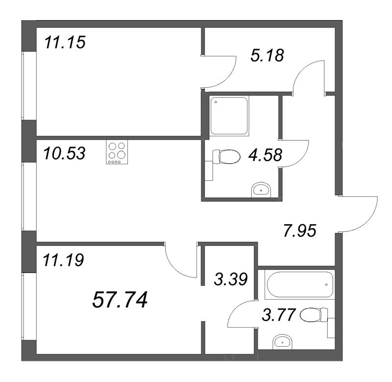 Продажа 2-комн квартиры в новостройке Санкт-Петербург г., Профессора Попова ул.,  к. 1