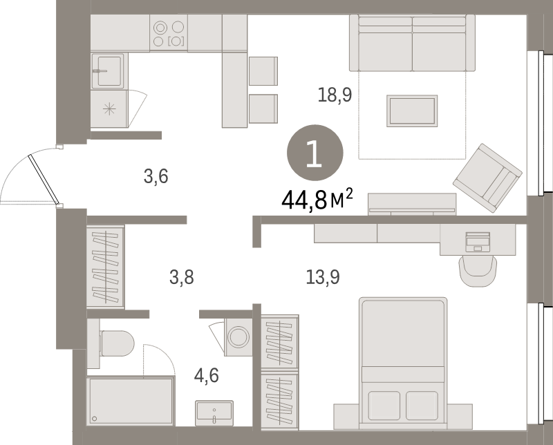 Продажа 1-комн квартиры в новостройке Санкт-Петербург г., Головнина б-р,  к. 2-1