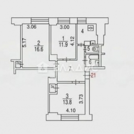 Продажа 3-комн квартиры на вторичном рынке Капельский переулок