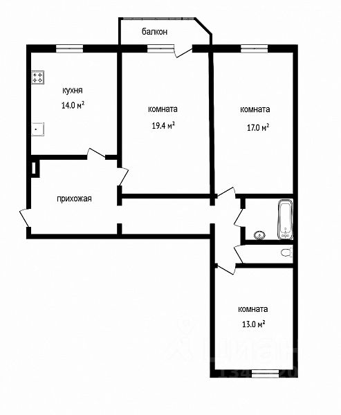 Продажа 3-комн квартиры на вторичном рынке улица Даниила Хармса, 5к2
