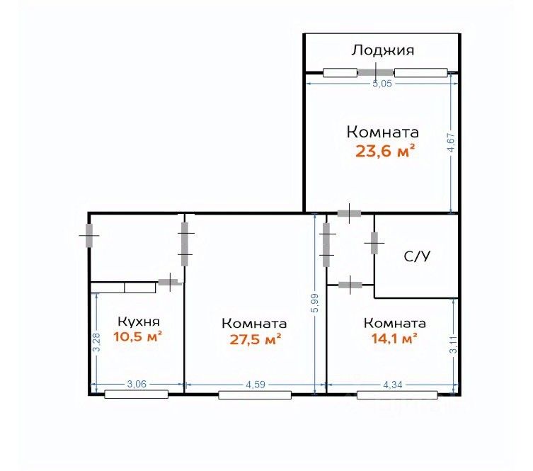 Продажа 3-комн квартиры на вторичном рынке Фестивальная улица, 9