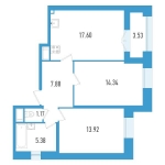 Планировка ЖК Дефанс, 28.26 м2