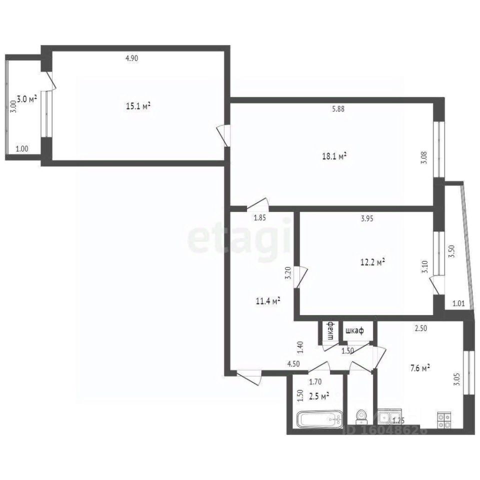 Продажа 3-комн квартиры на вторичном рынке имени К.А. Аверьянова мкр,  д. 11