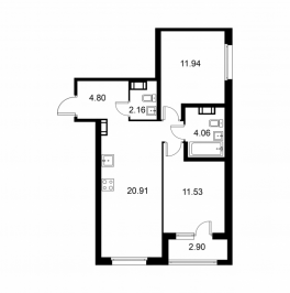 Продажа 2-комн квартиры в новостройке Колпино г., Загородная ул.,  к. B