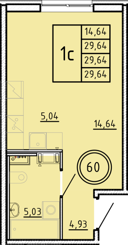 Продажа студии Шушары п., Соколиная ул.,  к. 1
