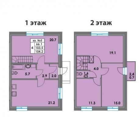 Планировка ЖК Федоровское, 66.1 м2
