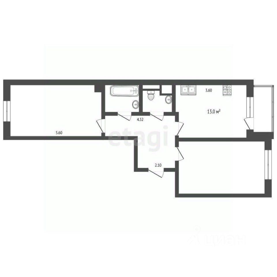 Продажа 2-комн квартиры на вторичном рынке Ногинск, улица Дмитрия Михайлова, 2