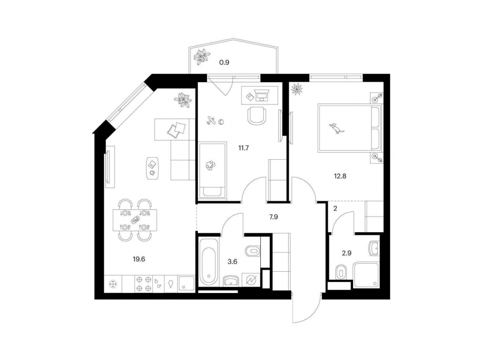 Продажа 2-комн квартиры в новостройке ул. Руставели, вл. 14, корп. 3
