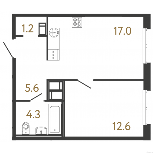 1-комн квартира набережная Обводного канала, 118А