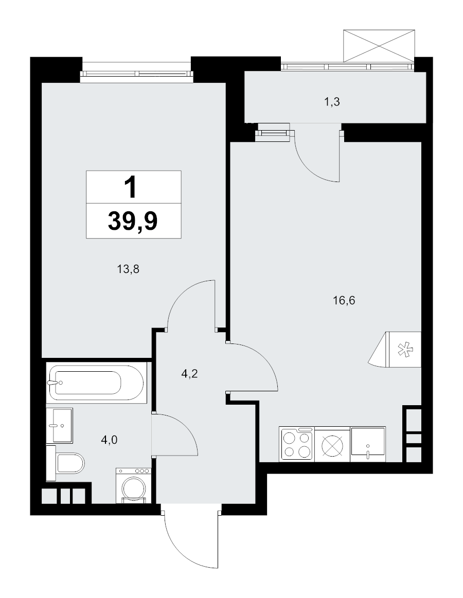 Продажа 1-комн квартиры в новостройке Прокшино д., Проектируемый проезд № 7029,  к. 7.1.1