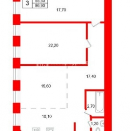 Продажа 3-комн квартиры на вторичном рынке Лахтинская улица,  д. 8