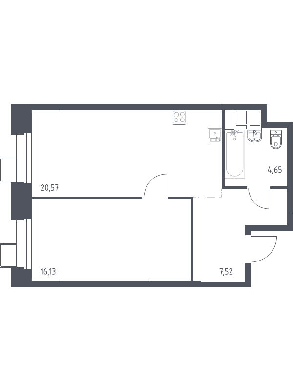 Продажа 1-комн квартиры в новостройке Дудкино д., Цветочная ул.,  к. 2.2