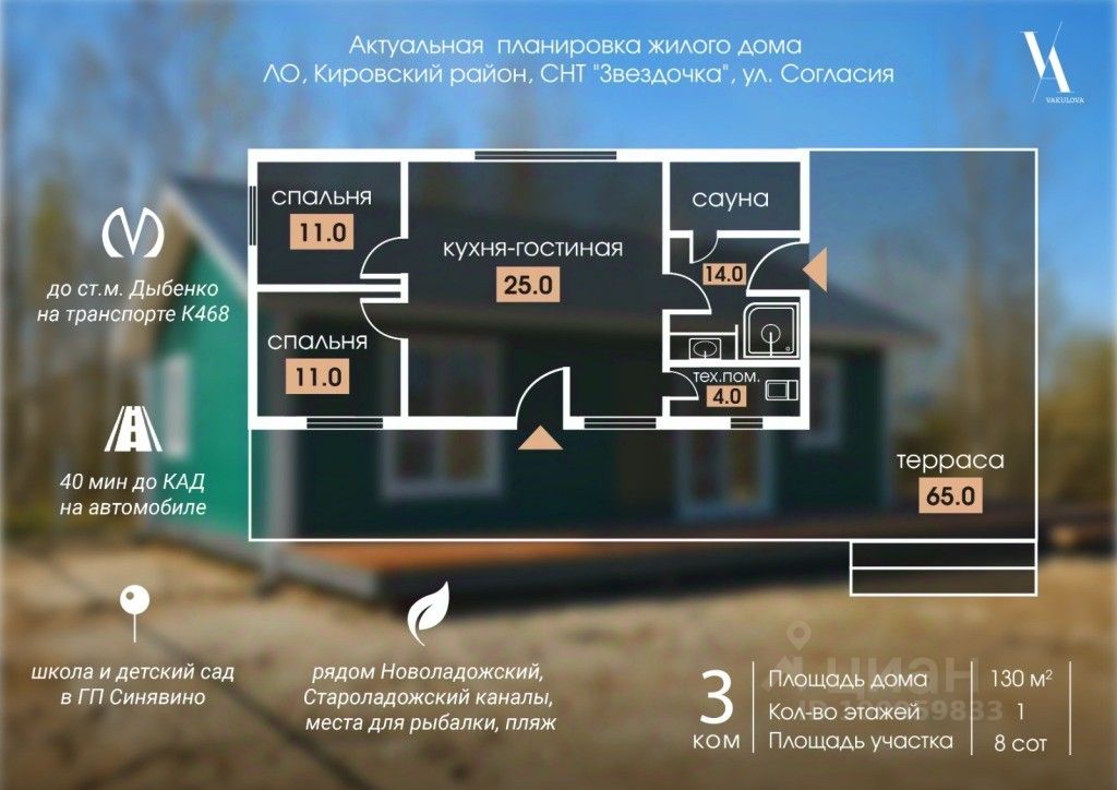 Продажа дома Восход садоводческий массив, Звездочка СНТ, улица Согласия,  д. 62