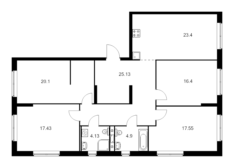 Продажа 4-комн квартиры в новостройке Москва г., Березовая аллея,  к. 8